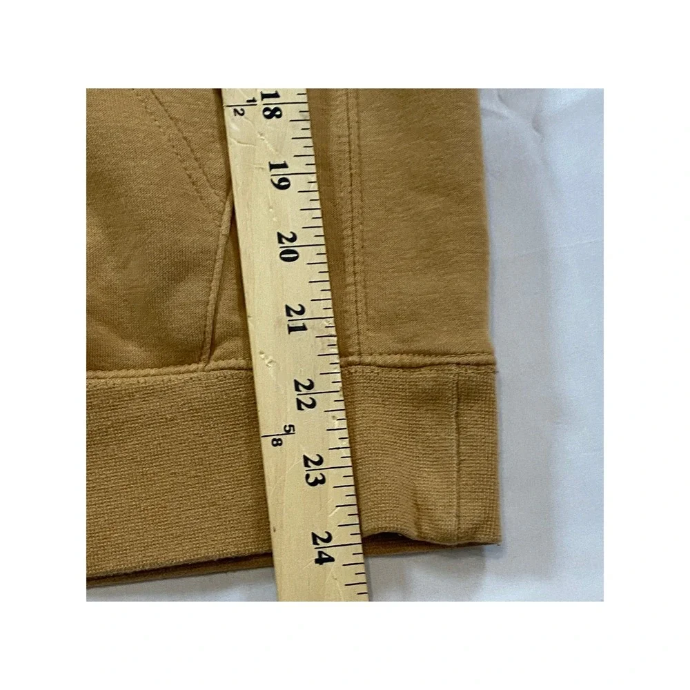 Nike Sportswear Club Fleece Hoodie Mustard Yellow Wheat Embroidered Logo Small